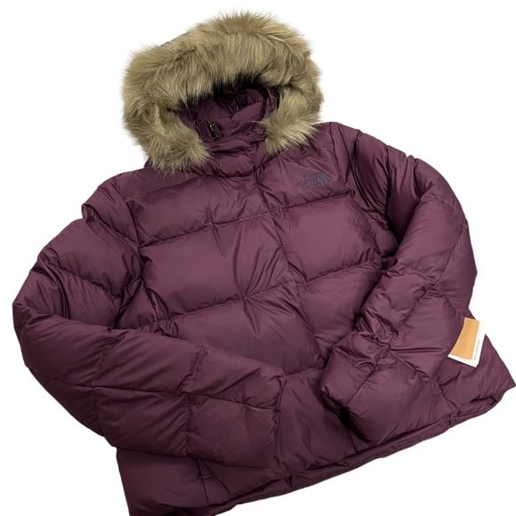 THE NORTH FACE Womens New Dealio 550 Down Short Jacket Blackberry Wine - Picture 4 of 16